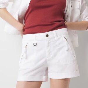 WHITE HOUSE BLACK MARKET - mid rise  Women's White Cargo Shorts